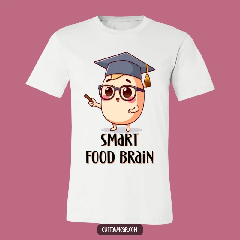Funny Scholar Food T-Shirt: Character's Smart Lecture, Ideal Funny Gift for Brainiacs