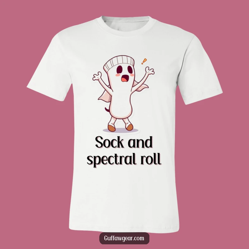 Funny Sock Ghost T-Shirt: Bewildered Spirit Dancing - Comical Apparel Gift for Laughs!