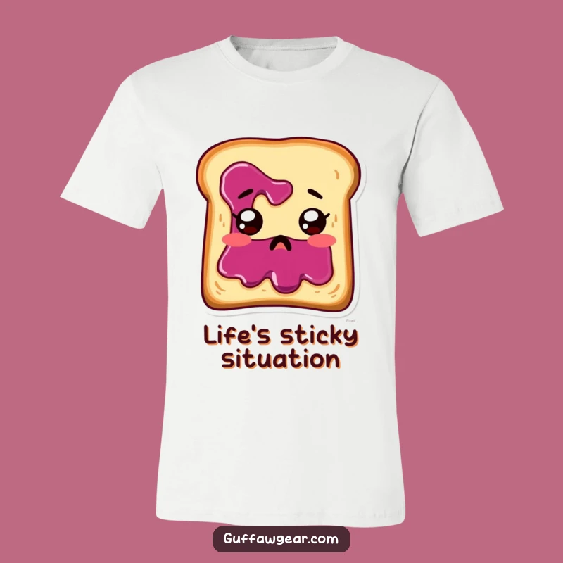Funny Startled Toast Jam T-Shirt - Hilarious Cartoon Breakfast Apparel Gift