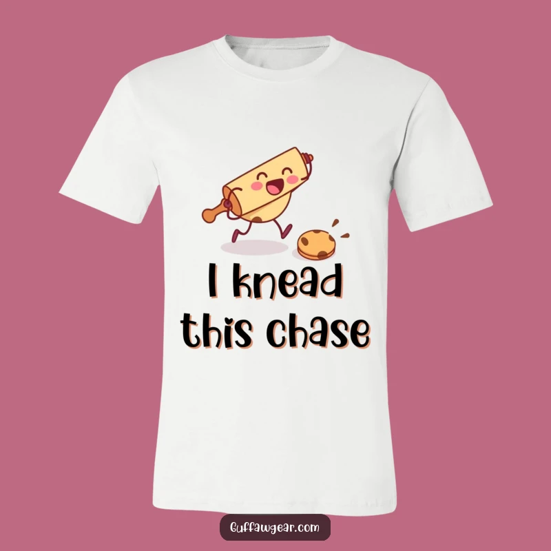 Funny Rolling Pin T-Shirt: Hilarious Baking Chase Tee for Sweet Fun