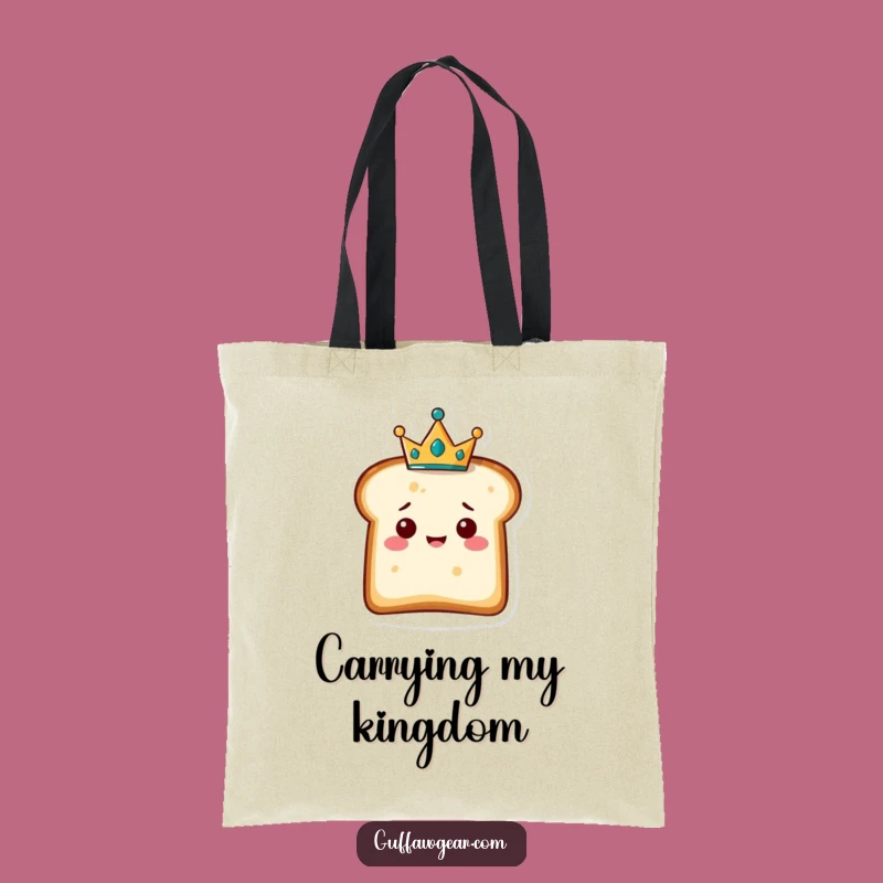 Funny Bread Crown Tote Bag - Carry Your Royal Essentials with Style!