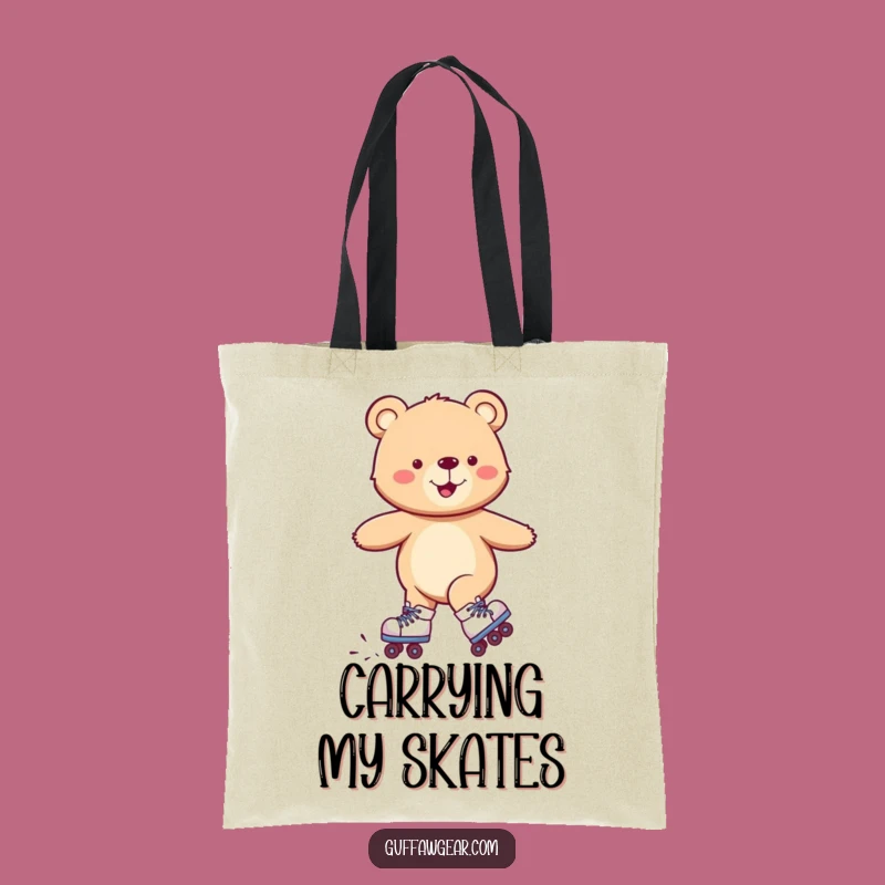 Funny Roller Bear Tote Bag: Wobbly Skater Accessory Gift for Bears