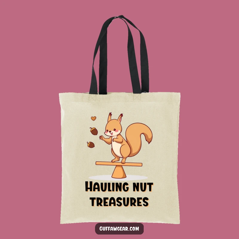 Funny Squirrel Acorn Tote Bag: Juggling Balance Gift for Shoppers