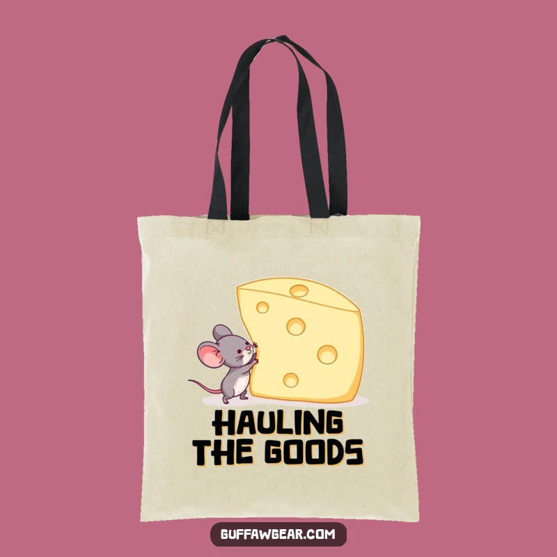 Funny Mouse Cheese Lift Tote Bag: Carry Your Ambition